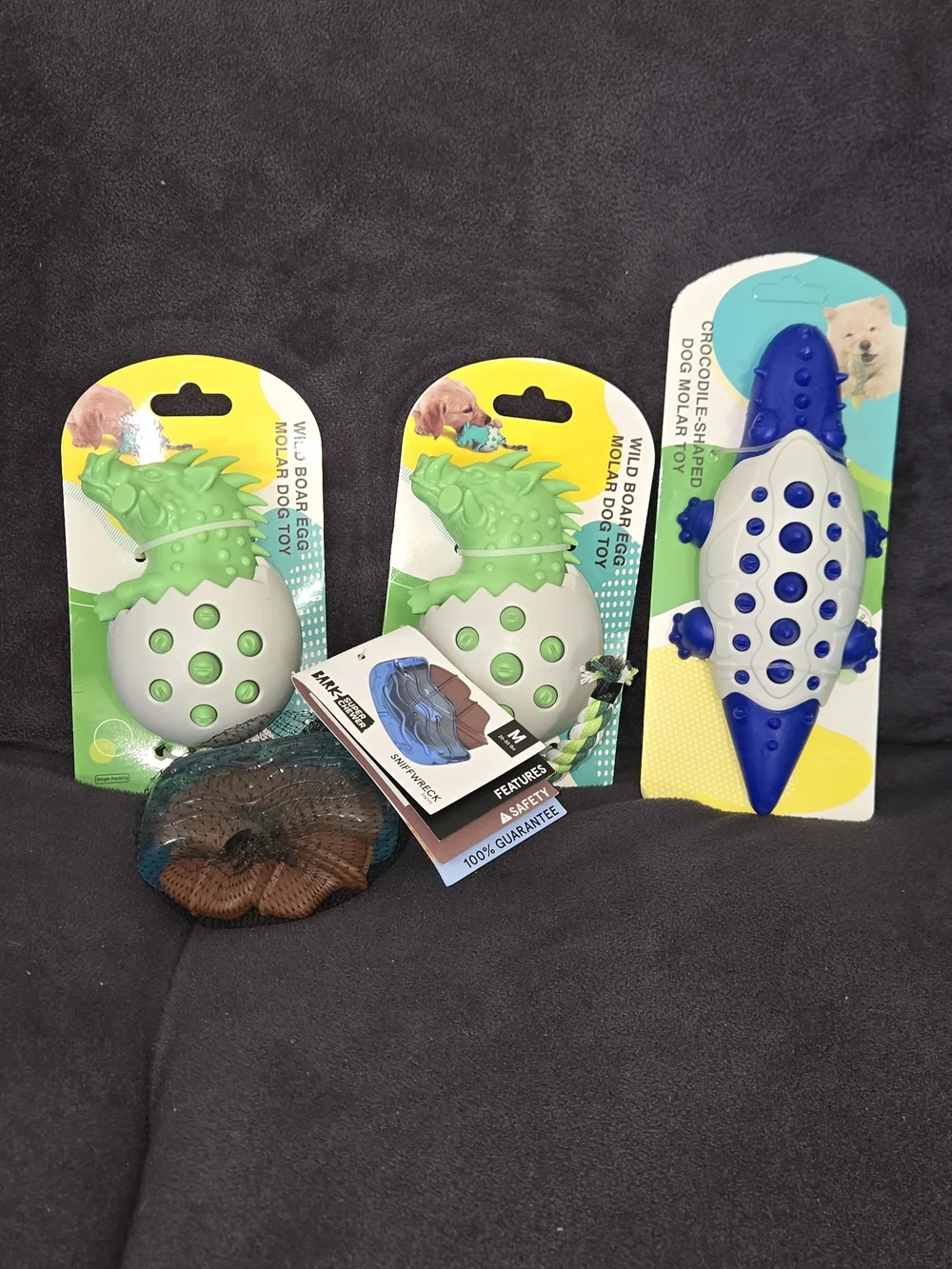 Pet Reptile Crocodile Egg Dog Molar Chew Super Chewer Toys Bundle Lot